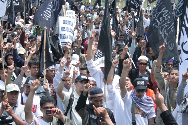 Solidaritätsmarsch  mit der Al-Aqsa-Moschee- Hizb-ut-Tahrir Indonesien